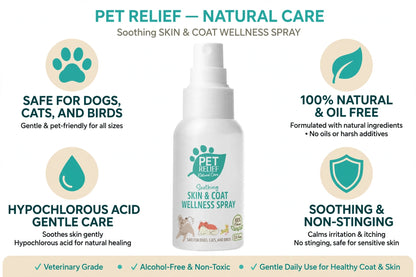 Pet Relief® HOCL Skin & Coat Wellness Spray (30ml)